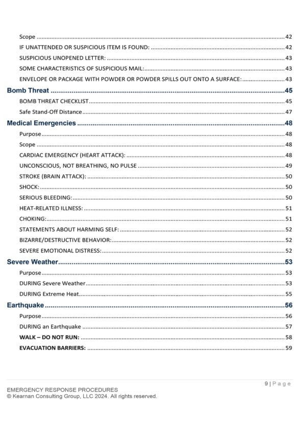 Emergency Response Plan - House of Worship