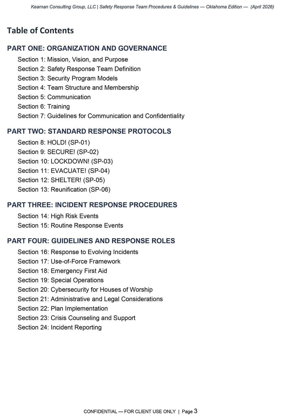 Safety Team Procedures and Guidelines - Oklahoma 2026
