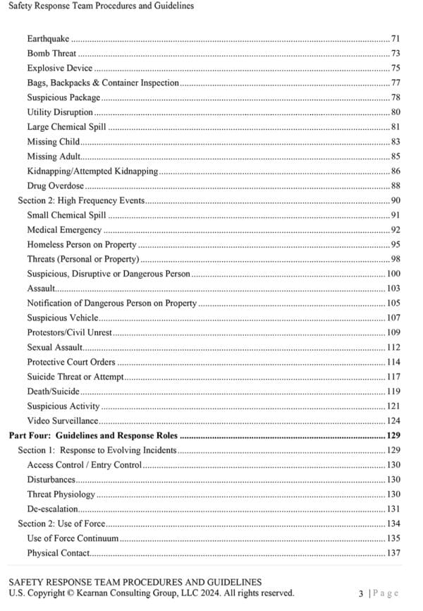 Safety Response Team Procedures and Guidelines for All States / Churches - Kearnan Consulting Group