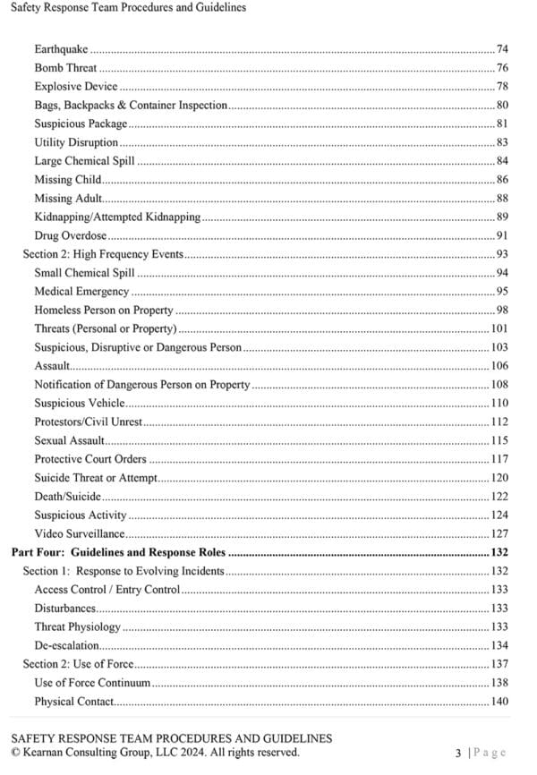 Safety Response Team Procedures and Guidelines for Florida Churches - Kearnan Consulting Group