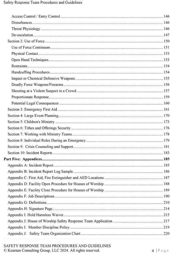 Safety Response Team Procedures and Guidelines for Arizona Churches - Kearnan Consulting Group