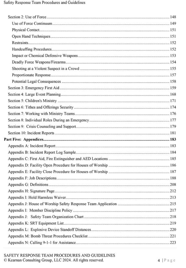 Safety Response Team Procedures and Guidelines for Colorado Churches - Kearnan Consulting Group