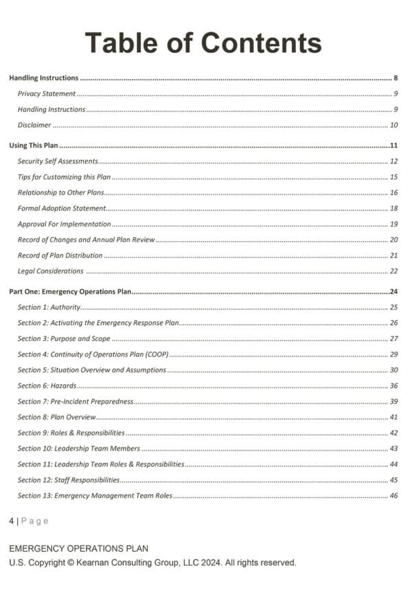 Emergency Operations Plan for House of Worship - Kansas