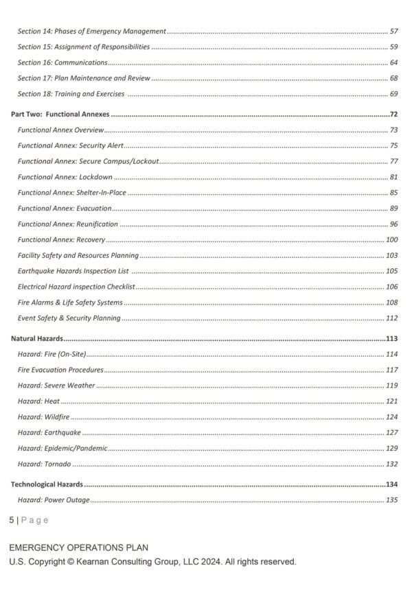 Emergency Operations Plan for House of Worship - Kansas