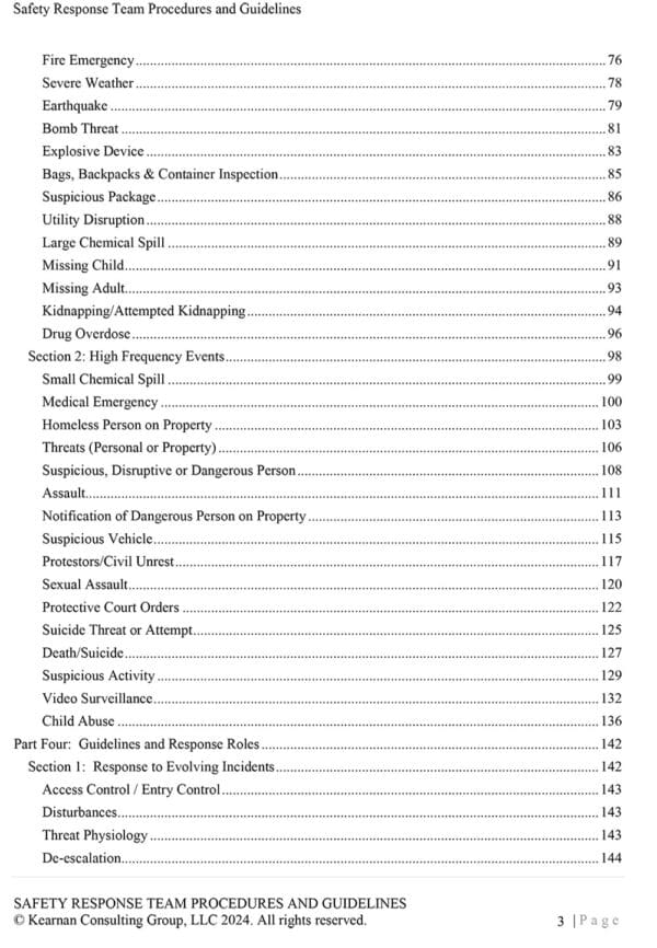 Safety Response Team Procedures and Guidelines for Kansas Churches - Kearnan Consulting Group