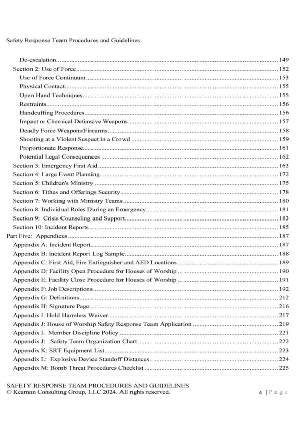 Safety Response Team Procedures and Guidelines for Iowa Churches - Kearnan Consulting Group