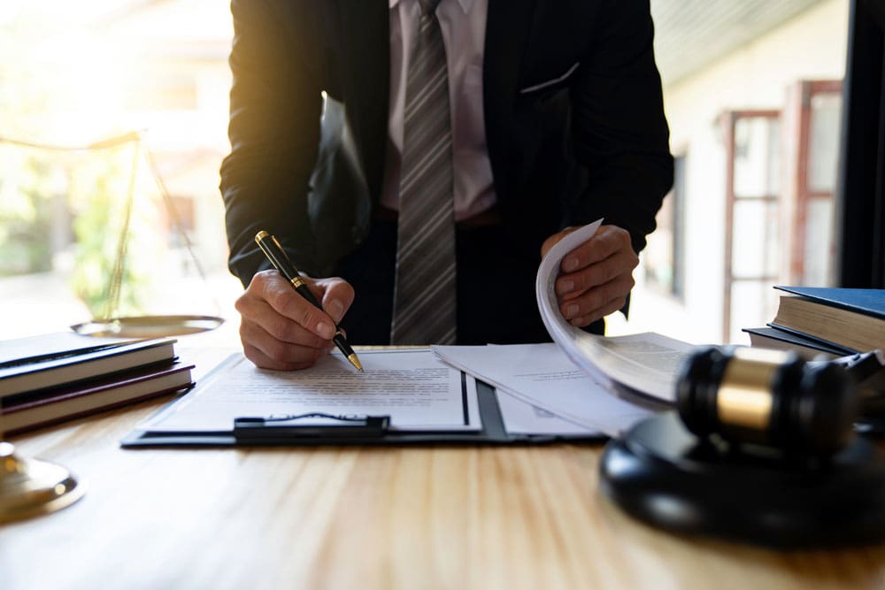 Attorneys or lawyers businessman working or reading lawbook